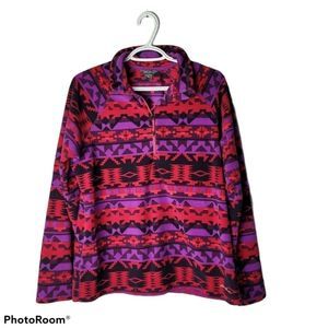 EUC-Eddie Bauer tribal fleece quarter zip